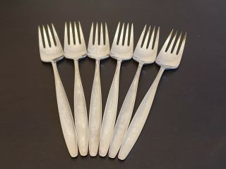 A Set Of 6 Georg Jensen 925s Sterling Silver Cypress Pattern Dinner Forks
