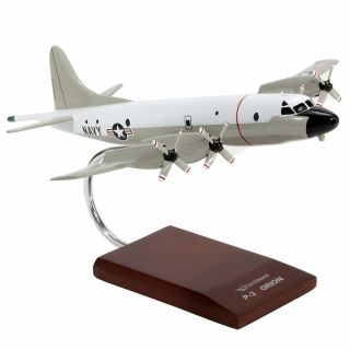 Us Navy Lockheed P - 3c Orion Hi - Vis White Gray Desk Top 1/85 Model Es Airplane