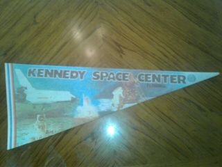 Two Vintage Kennedy Space Center Pennants