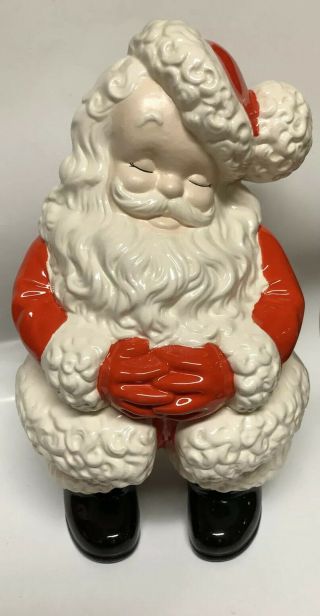 Sleeping - Winking Santa Claus Atlantic Mold 14 " Vintage Ceramic 1977 Christmas