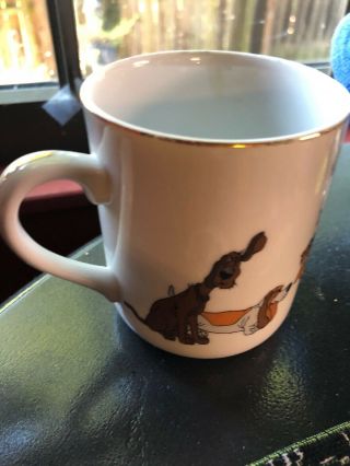 Vintage Walt Disney Productions ARISTOCATS Gold Rim Coffee Mug Cup Disney World 3