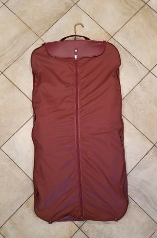Vintage Samsonite Garment Bag Hanging Bag Suit Case Red Leather - Barely 2