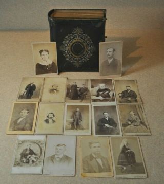 60 Antique Photos In Album 1860 