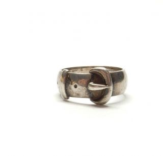 Vintage Sterling Silver Buckle Ring 1983 Hm Pr Bushell 5.  2g