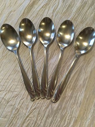 International Stainless 5 Vintage Coral Reef Large Soup Table Spoon Flatware Usa