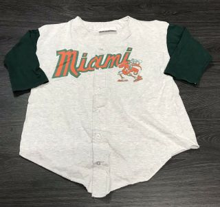 Vintage Miami Hurricanes Baseball Jersey Shirt Men 