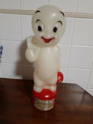 Vintage Casper The Friendly Ghost Blow Mold Bank Halloween Decor 1960 