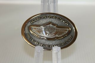 Harley - Davidson Belt Buckle.  925 Sterling 100th Anniversary 97673 - 03v