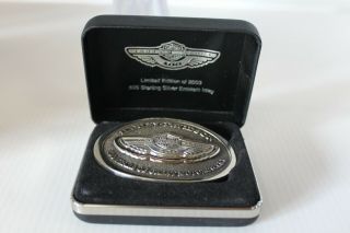 Harley - Davidson Belt Buckle.  925 Sterling 100th Anniversary 97673 - 03V 3