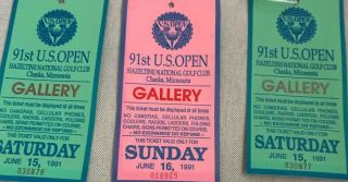 3 - 1991 US Open Golf Tickets - Gallery Passes - Hazeltine - Payne Stewart 2