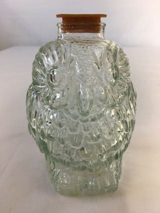 Vintage Clear Embossed 3d Wise Old Owl Bank Stopper
