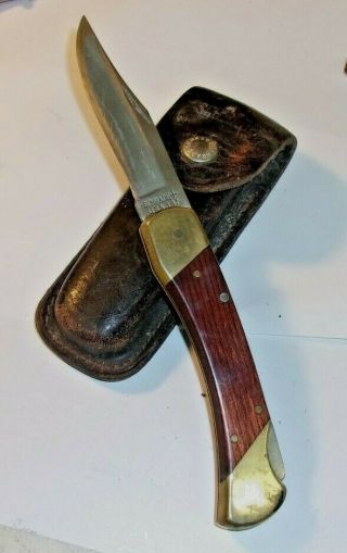 Vintage Schrade,  Usa Lb7 Lock Back Knife Serial D33630 & Schrade Belt Case