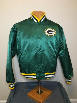 Vintage 80s 90s Green Bay Packers Starter Satin Jacket Made In Usa Size Medium