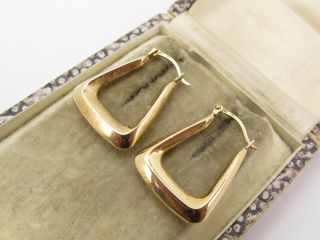 Vintage 9k 9ct 375 Hallmarked Gold Art Deco Design Earrings
