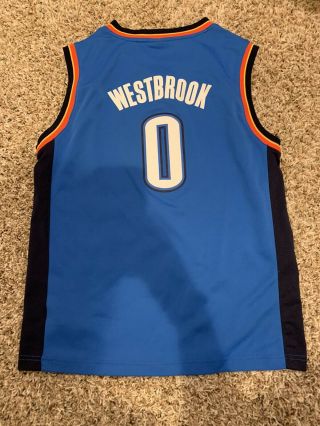 Oklahoma City Thunder Russell Westbrook NBA Adidas Jersey Youth Large 2