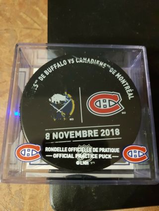 Montreal Canadiens Vs Buffalo Sabres Warm Up Practice Puck With