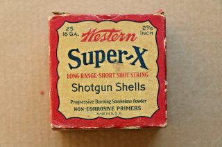 Western - X 16 Gauge 2 - 9/16 Inch Maximum Load Empty Shotgun Shell Box