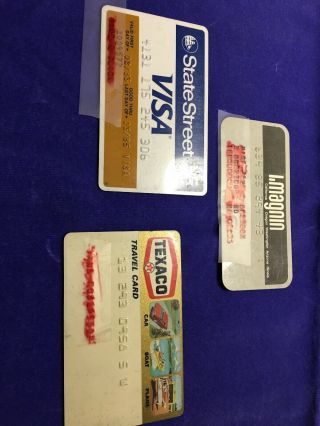 3 Vintage Visa Texaco 70s Credit Card State Street Exp 1985