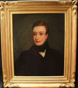 Fine 19th Century Portrait Young Regency Gentleman Antique Oil Painting