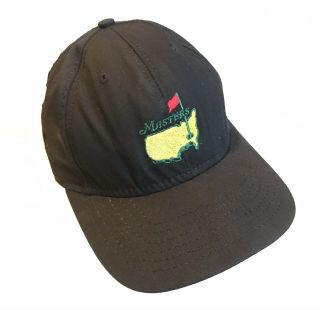 The Masters Golf Hat Cap Augusta National Black Strapback Dad Hat