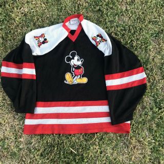 Mens Vintage Mickey Mouse Walt Disney Mens Size Xl Adult Genus Hockey Jersey