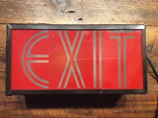 Vintage Exit Sign With Led Bulb