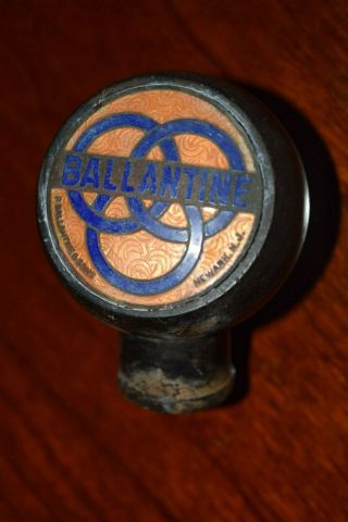 BALLANTINE BEER Tap Ball Knob Handle - Vintage 1940 ' s Newark JERSEY 2