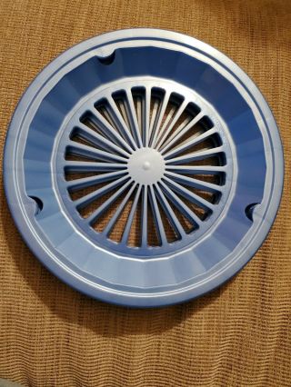 Set Of 8 Vintage Plastic Paper Plate Holders Blue Made In Usa Camping Bbq