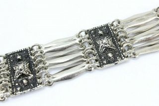 Vintage " Hecho En Mexico " 925 Sterling Silver Womens 7¾ " Bracelet: 42.  6 Grams