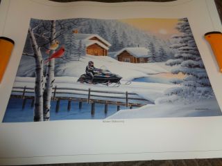Polaris Print " Winter Hideaway " By Jerry Raedeke Signed & Numbered