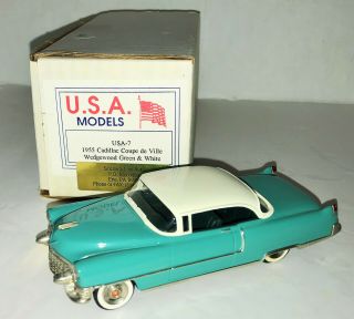1/43 Usa Models By Motor City White Metal 1955 Cadillac Coupe Deville Usa - 7 Box