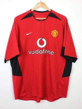 Manchester United 2002 - 04 Vintage Vodafone Nike Home Football Shirt Jersey - Xl