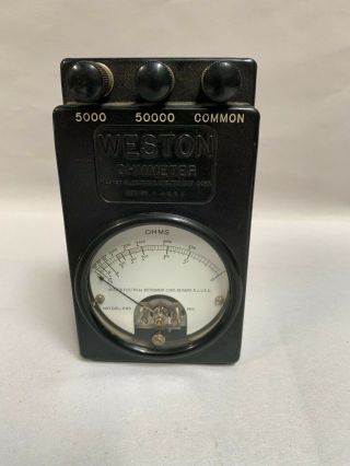Vintage Weston Electrical Instrument Corp.  Ohm Meter Model 689 (a5)