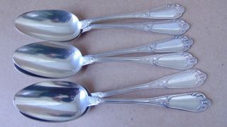 ANTIQUE FRENCH SOLID SILVER SCROLLS TABLE SPOONS PARIS C.  1890 2
