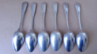 ANTIQUE FRENCH SOLID SILVER SCROLLS TABLE SPOONS PARIS C.  1890 3