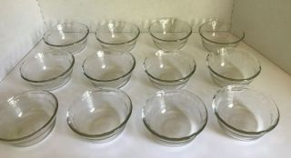 12 Vintage Pyrex Custard Cups Ramekins Clear Glass Bowls 464 10oz 300ml