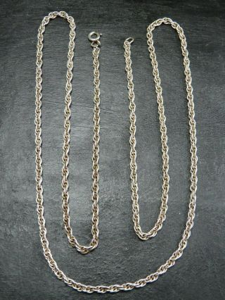 Vintage Sterling Silver Prince Of Wales Link Necklace Chain 30 Inch C.  1980