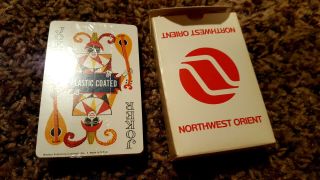 Vintage Northwest Orient Airline Playing Cards,  Airplane Travel Collectible,
