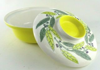 Vintage 1960s Poole Pottery Yellow 2 Pint Casserole Dish - Herb Garden Series