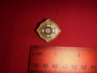 Vintage Vfw Veterans Of Foreign Wars United States Gold Tone Bolo Tie Clip Usa