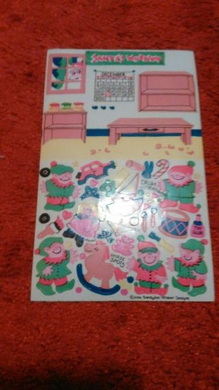 Vintage Sandylion Santa Claus Workshop Stickers Sheet,  1984