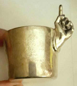 Vintage Napier Jigger 1 Finger Pointing Up Silver Plated Mid Century Modern Bar