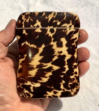 Stunning Antique Victorian Faux Blond Tortoiseshell Business / Calling Card Case