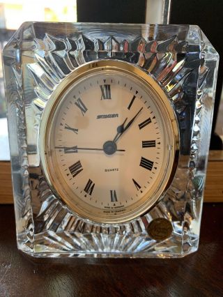 Vintage Staiger Germany With French Crystal Case Mantle Clock Quartz Movement