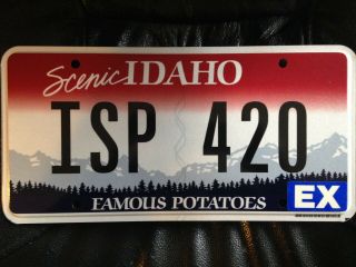 Idaho State Police Sample License Plate
