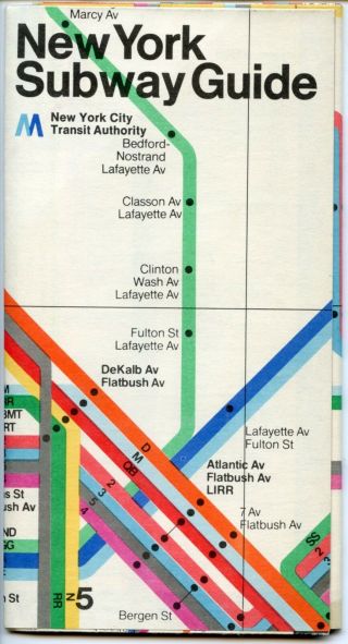 1972 York Subway Map Massimo Vignelli Museum Of Modern Art 2nd Edition