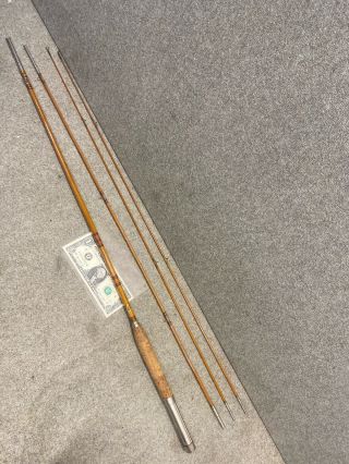 Vintage Montague Lake Pleasant Bamboo Fly Rod 2 Tips 4 Piece Rare Fishing