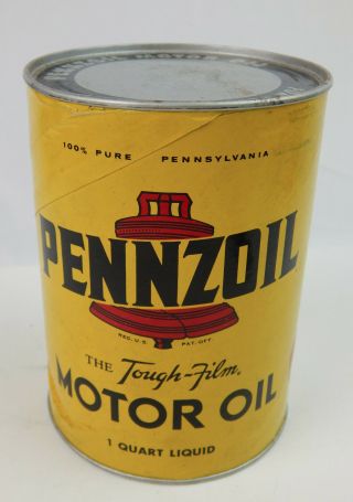 Pennzoil The Tough - Film Motor Oil Cardboard One Quart Can Vintage