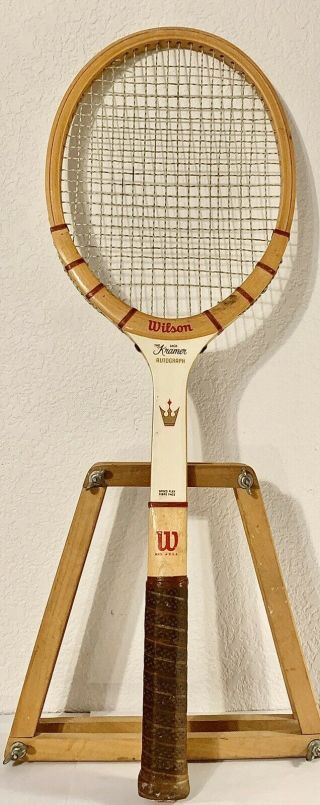 Vintage Wilson Jack Kramer Autograph Wood Tennis Racquet,  Wood Press,  1960s