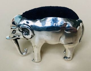 Lovely Solid Silver Elephant Pin Cushion,  Birm 1905